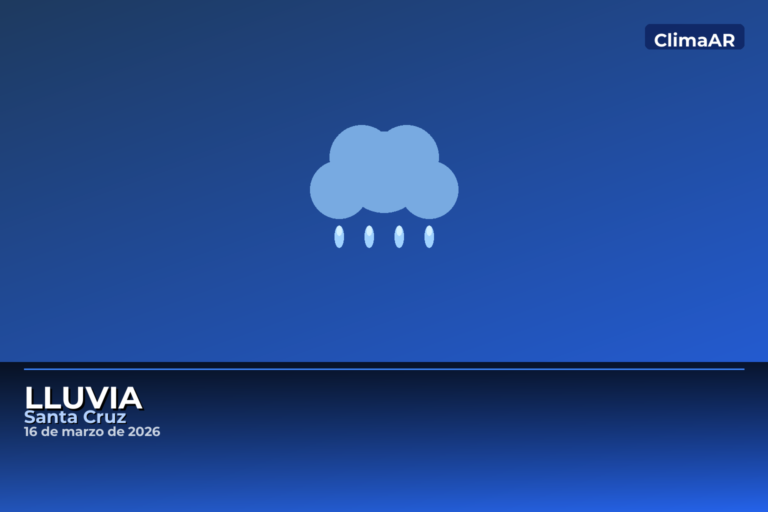 Lluvia en Santa Cruz: temperaturas entre -0°C y 19°C, este lunes