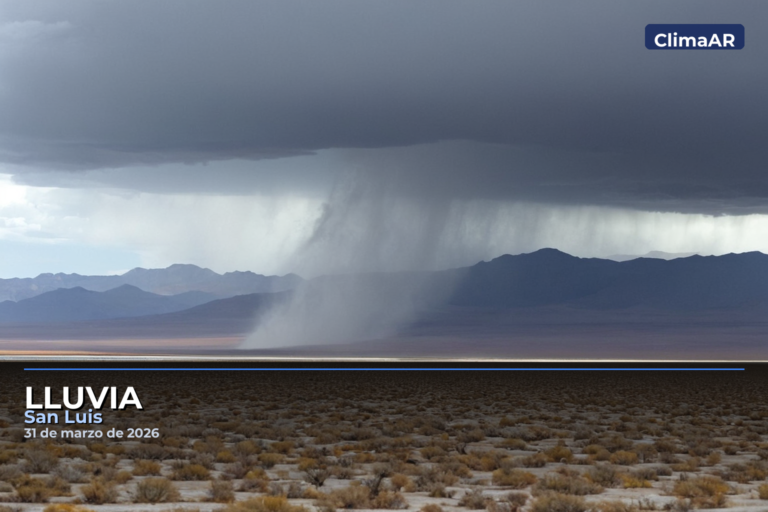 Lluvia en San Luis este martes con 20 mm