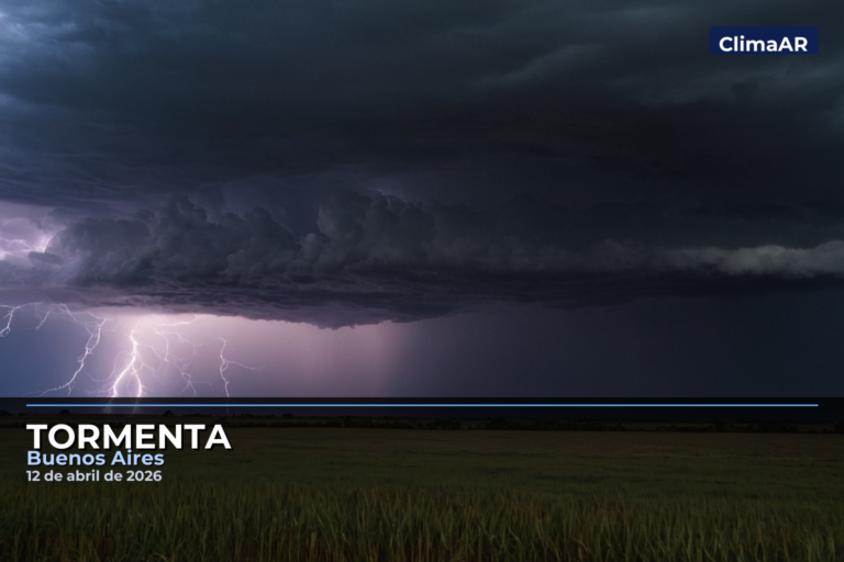 Tormenta en Buenos Aires este domingo con temperaturas entre 9,9°C y 23,7°C