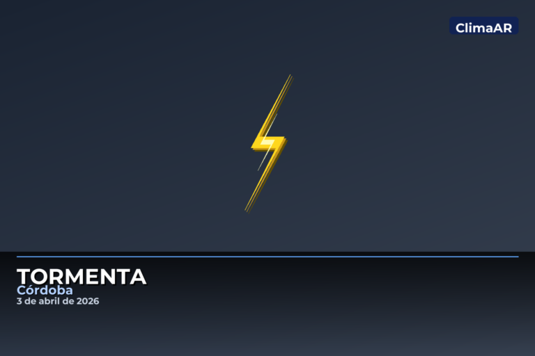 Tormenta en Córdoba este viernes con condiciones en ascenso, según los datos del