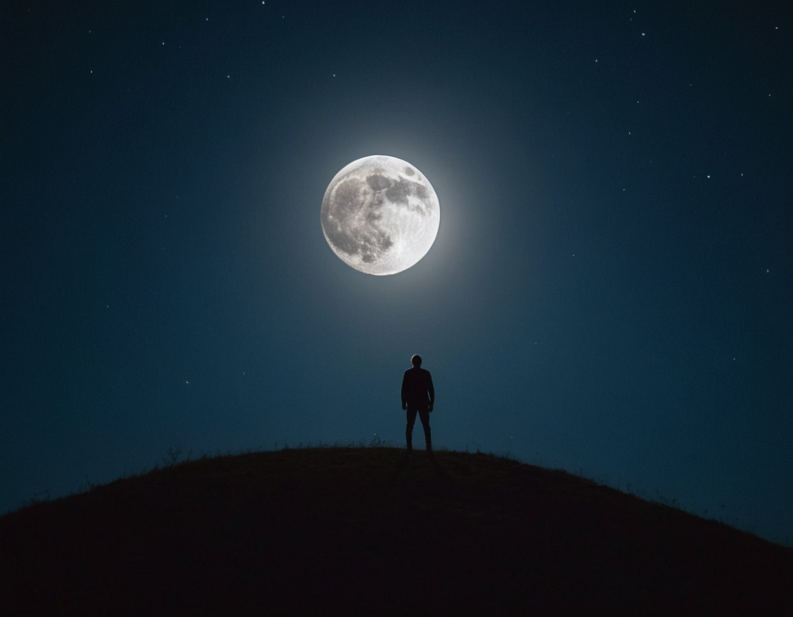Persona mirando la luna llena