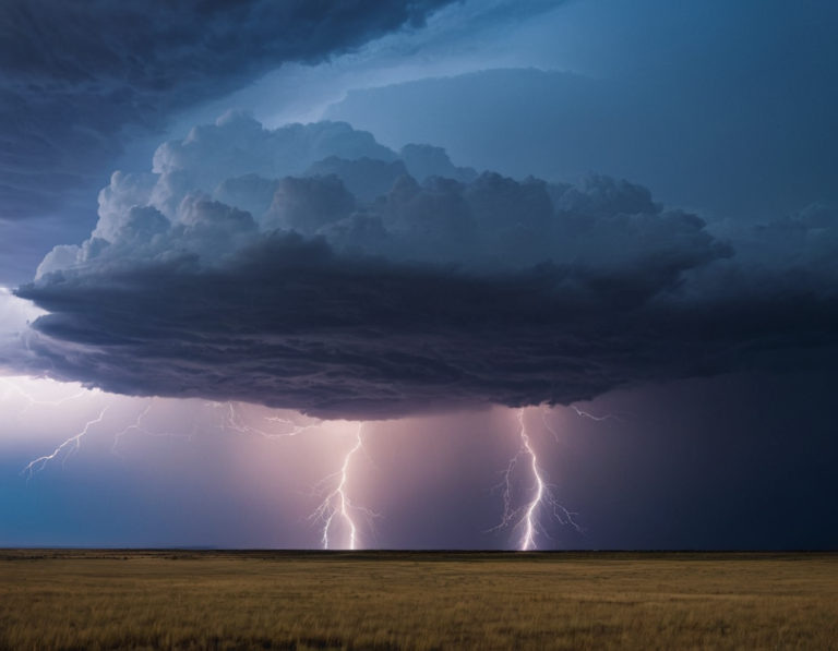 Supercelda con rayos sobre la llanura pampeana - El Nino 2026 en Argentina