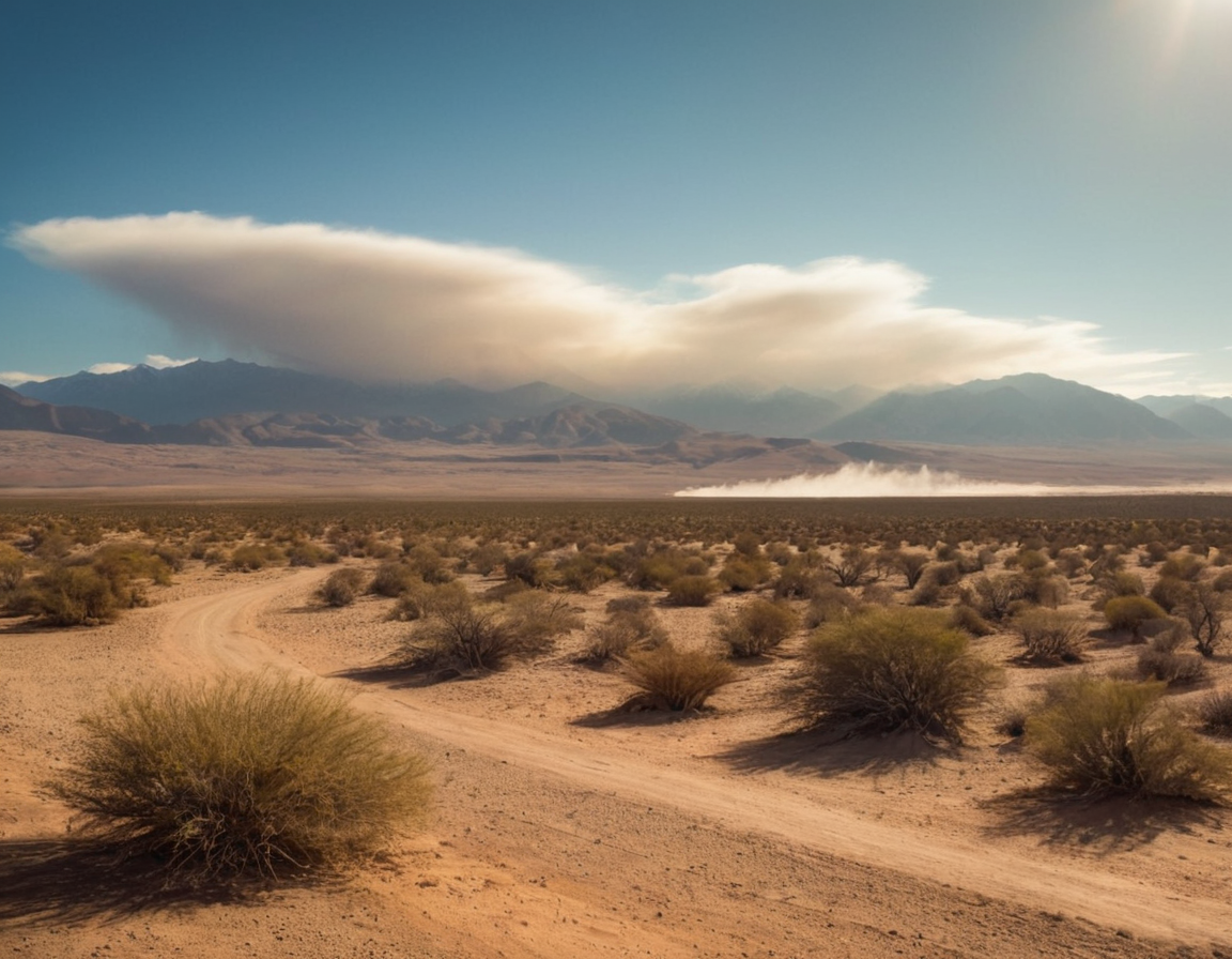 Viento Zonda en los valles de Cuyo con nube lenticular sobre la cordillera de los Andes